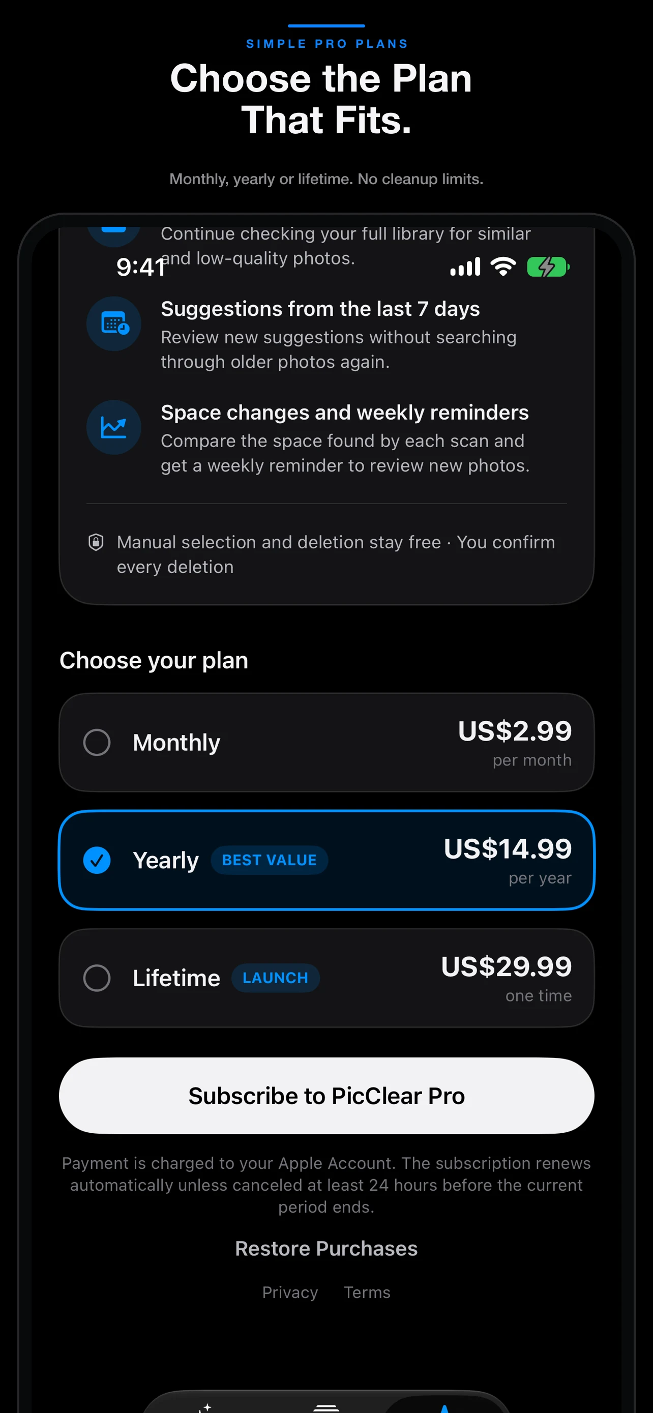 PicClear Pro 订阅方案